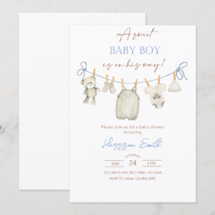 clothesline baby shower invitation