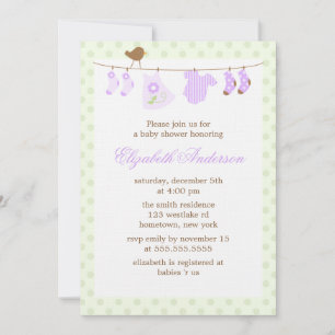Clothesline Baby Shower Invitations