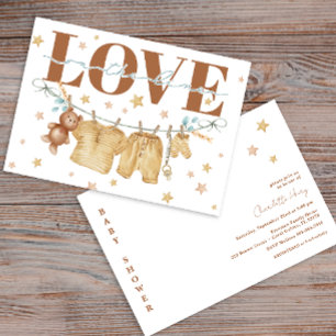 Clothesline Baby Shower Love on the Line Invite
