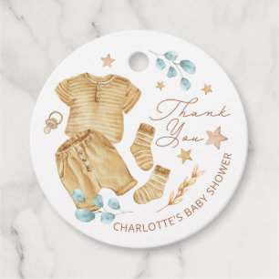 Clothesline Baby Shower Thank You Tags