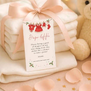 Clothesline Diaper Raffle Christmas Baby Shower  Enclosure Card