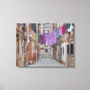 Clothesline In Venice Italy Canvas Print
