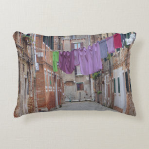 Clothesline In Venice Italy Decorative Pillow