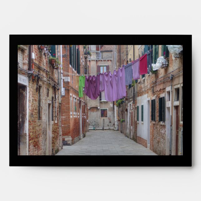 Clothesline In Venice Italy Envelopes (Front)