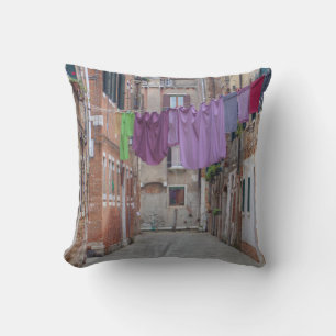 Clothesline In Venice Italy Throw Pillow