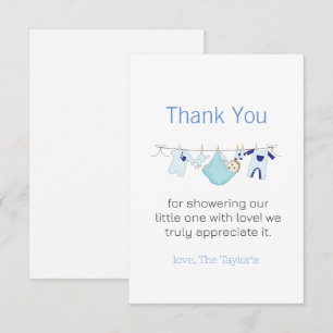 Clothesline Laverie Garçon Baby shower Merci
