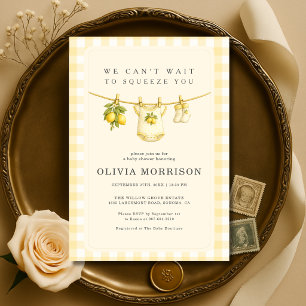 Clothesline Lemon Squeeze Summer Baby Shower Invitation
