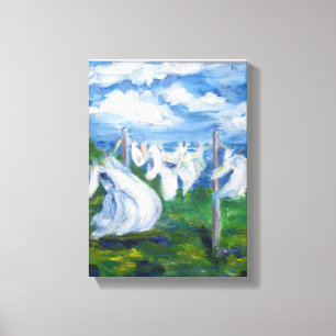 Clothesline Painting Canvas Print