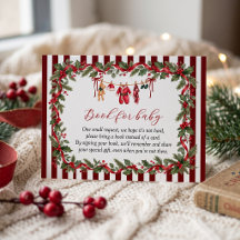 Clothesline Red Christmas Baby Shower