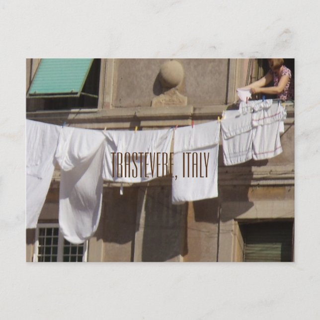 Clothesline, Trastevere, Italie Carte postale (Devant)