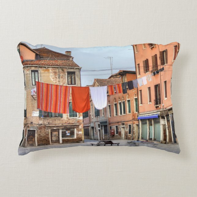 Clotheslines At Campo Ruga Decorative Pillow (Front)