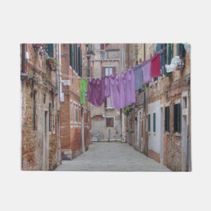 Clotheslines In Venice Italy Doormat