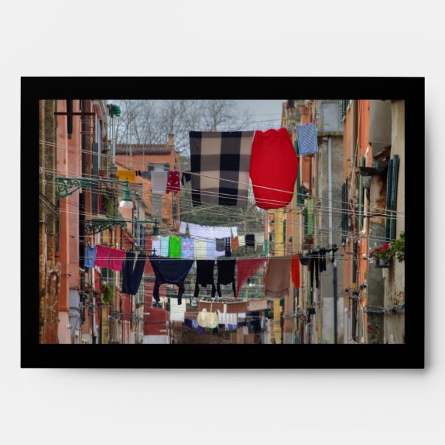 Clotheslines In Venice Italy Envelope (Front)