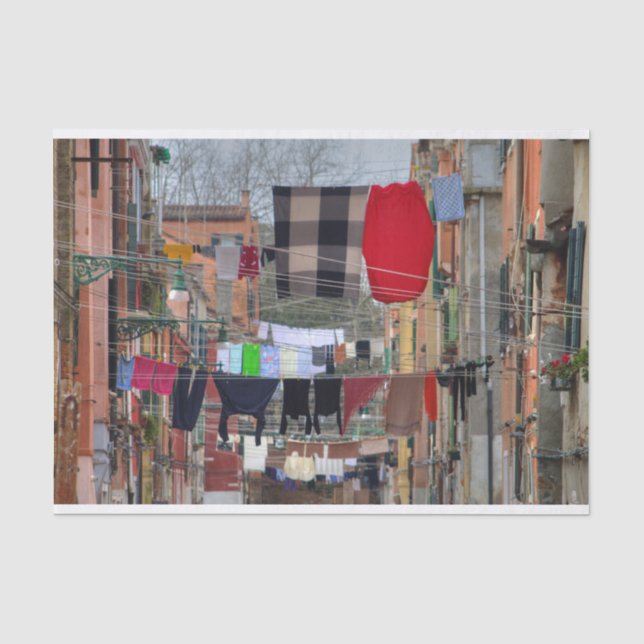 Clotheslines In Venice Italy Tissue Paper (Front)