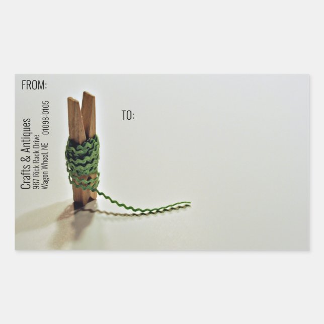 Clothespin RicRac Rick Rack Craft Vintage Shipping Sticker (Front)