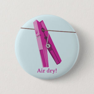Clothespin washing line peg 2 inch round button