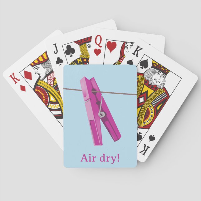 Clothespin washing line peg playing cards (Back)