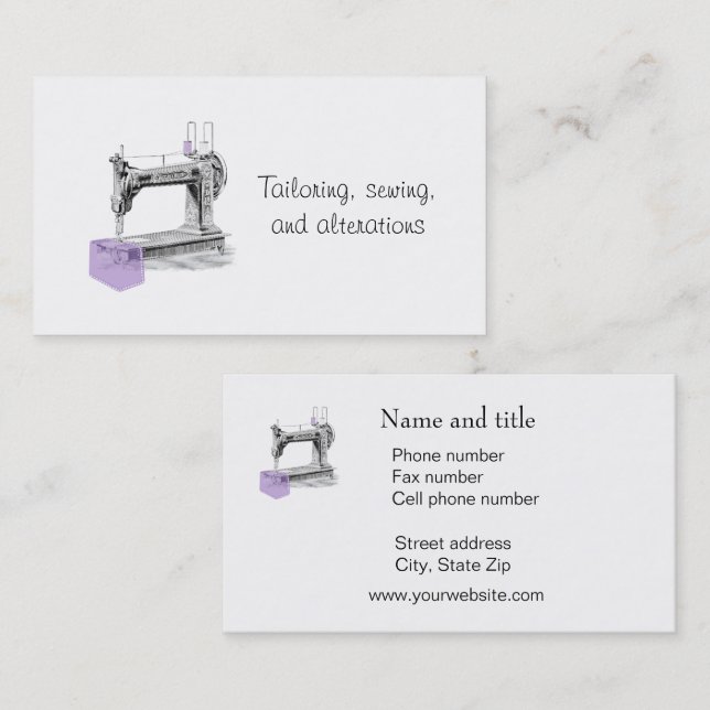 Clothing Alterations, Tailoring, and Sewing Business Card (Front/Back)
