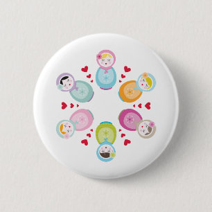 CLOTHING :: babushka dolls - mandala 2 Inch Round Button