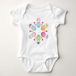 CLOTHING :: babushka dolls - mandala Baby Bodysuit