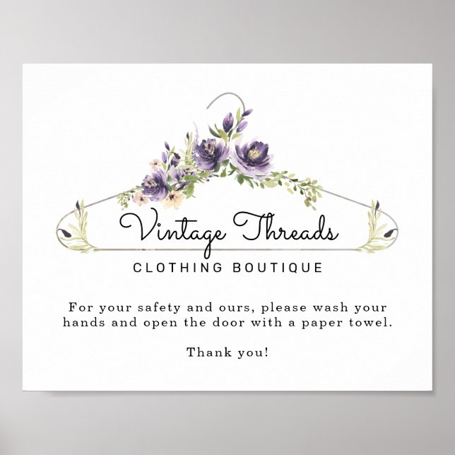 Clothing Boutique Hand Washing Bathroom Poster (Front)