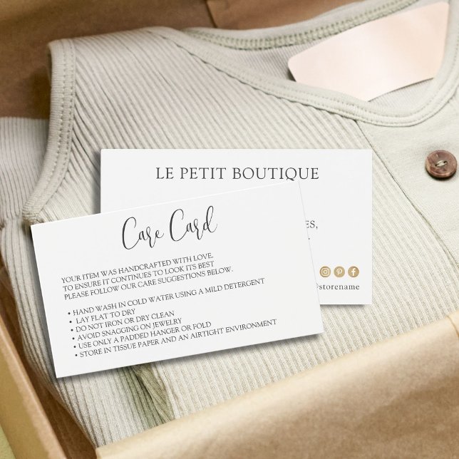 Clothing Care Instructions Package Insert (Creator Uploaded)