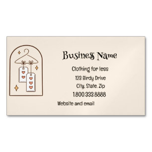 Clothing Consignment Second-hand Thrift Store  Magnetic Business Card