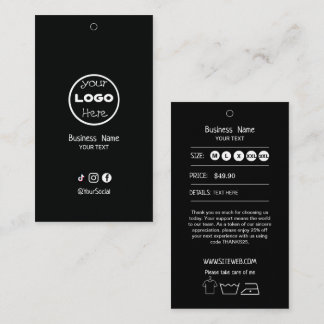 Clothing Hang Tag with Price & Logo | Double-Sided
