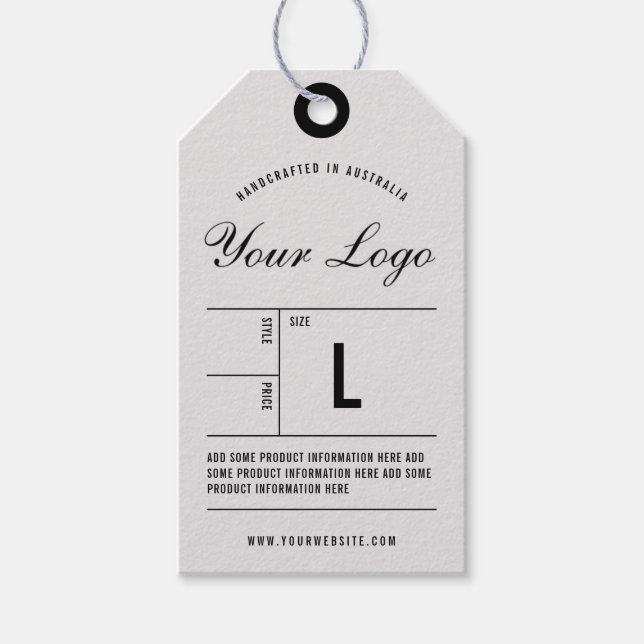 Clothing Logo Hang Price Tag (Front)