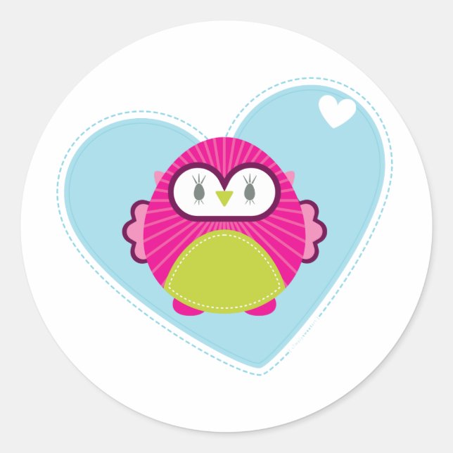CLOTHING :: owl - hoot Classic Round Sticker (Front)
