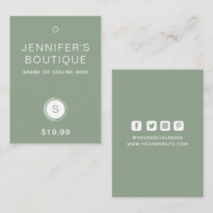 Clothing Tags Hang Tags Small Business Green White