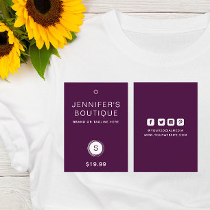 Clothing Tags Hang Tags Small Business Purple