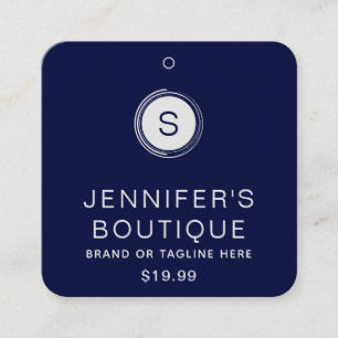 Clothing Tags Small Business Blue Silver