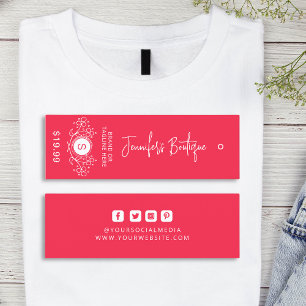 Clothing Tags Small Business Dark Pink Price Tags