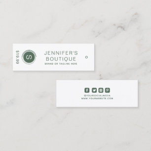 Clothing Tags Small Business Green White Price Tag