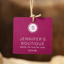 Clothing Tags Small Business Hot Pink Glitter