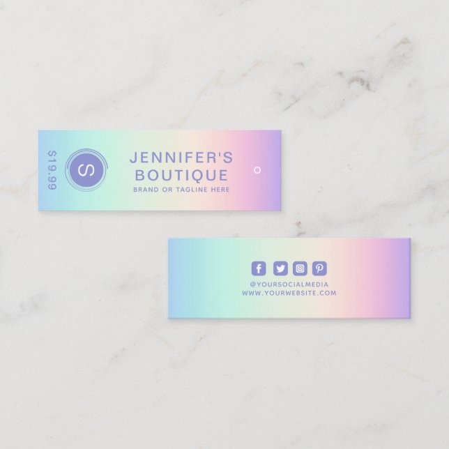 Clothing Tags Small Business Iridescent (Front/Back)