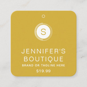Clothing Tags Small Business Metallic Gold White