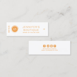 Clothing Tags Small Business Orange White