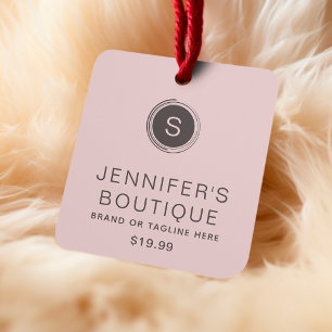 Clothing Tags Small Business Pink Grey