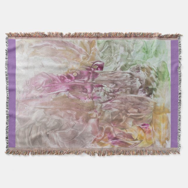 Clothing with abstract art throw blanket (Front)