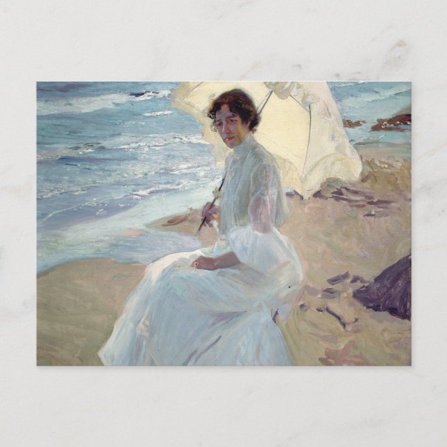 Clotilde on the Beach - Joaquín Sorolla Postcard (Front)