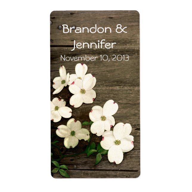 Clôture rustique avec Fleurs Mariage Mini Étiquett (Devant)