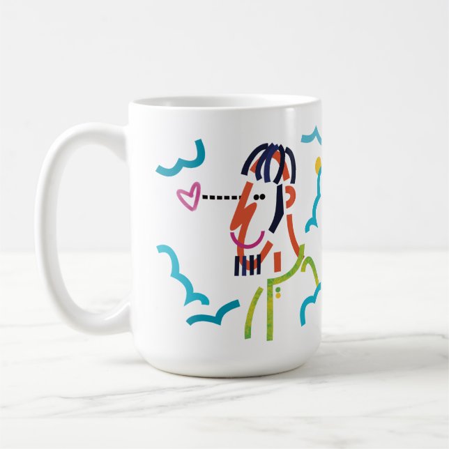 Cloud 9 Abstract Modern Art Illustration Mug (Left)