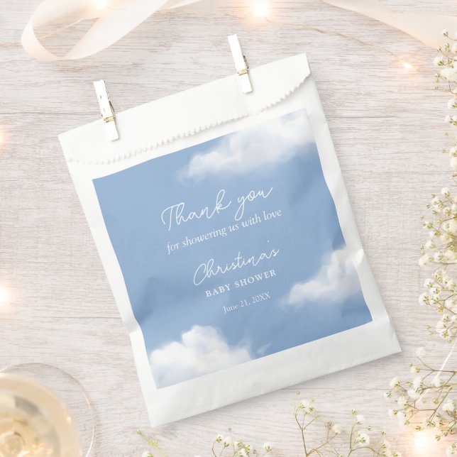 Cloud 9 Baby Shower Blue Favour Bag (Clipped)