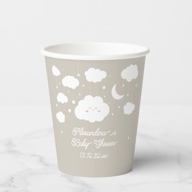 Cloud 9 baby shower paper cups (Front)