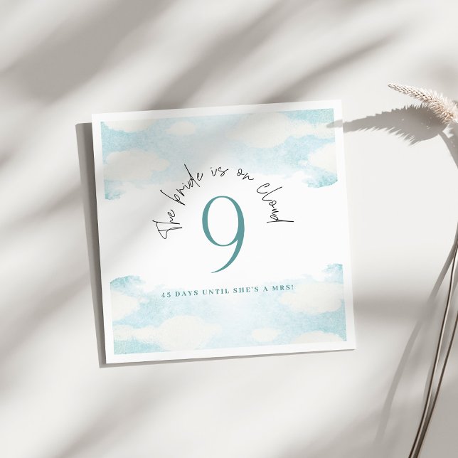 Cloud 9 Blue and White Bridal Shower dreamy Napkin (Creator Uploaded)