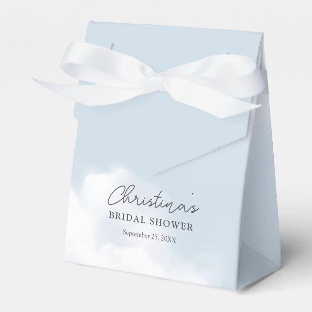 Cloud 9 Blue Bridal Shower Favor Box (Front Side)