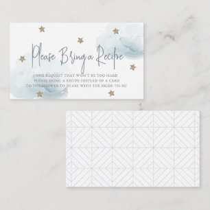 Cloud 9 Blue Clouds Bridal Shower Recipe Request Enclosure Card