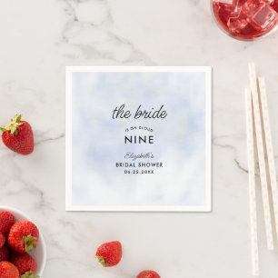 Cloud 9 Blue Sky Elegant Simple Bridal Shower Napkin